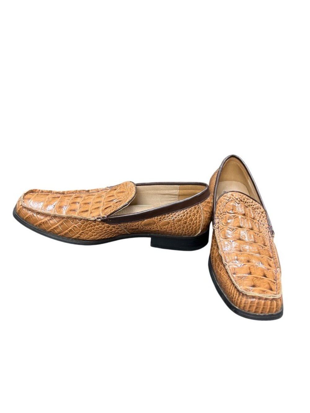 Fratelli Select mens brown leather croc style loafers shoes sz 9M SKU 10-687